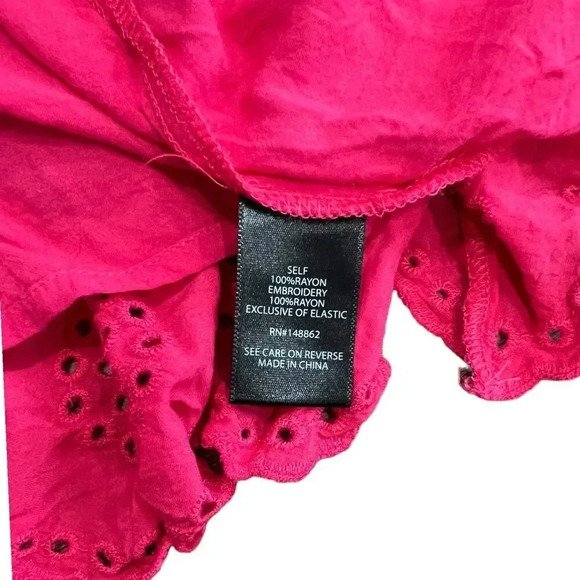 Torrid Raspberry Pink Button Front Eyelet Tank Top 3X - Picture 5 of 6